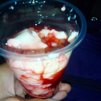 Because, yeah, I came just for this! Strawberry taho for PHP 30.