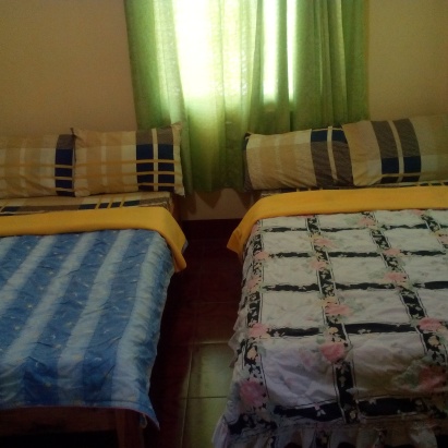 My room. Actually I ahd three beds, my own batch and hot water. All for 300 bucks a night. Yasss.